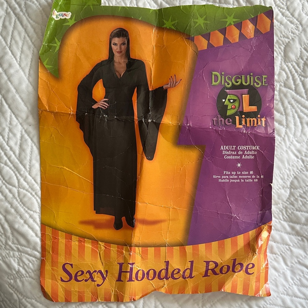 Womens sexy Costume for adults black hooded witch or vampire